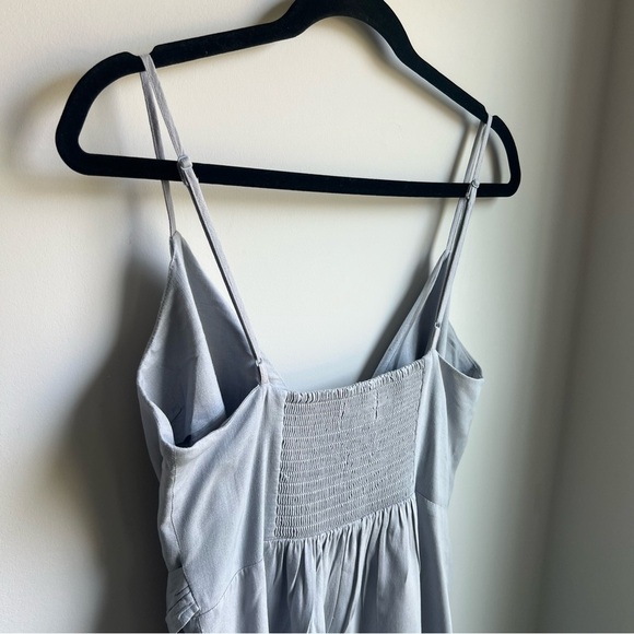 Urban Outfitters Grey Linen Blend Wrap Dress w/ Spaghetti Straps - Size Medium - Picture 12 of 13
